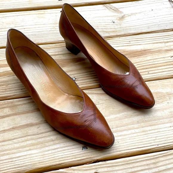Brunomagli brown shoes size 8 Bruno Magli Mens Size 8.5M Derby Dress Shoes Leather Square  main image 4